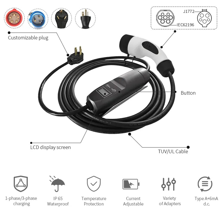 Portable 7kw ev charger 